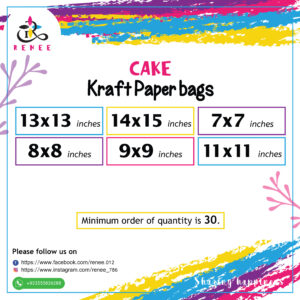 Personalized cake Kraft paper bags